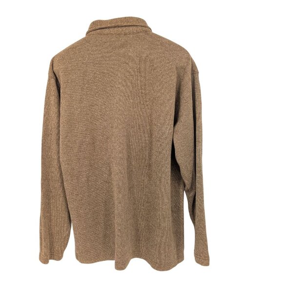 Vintage Polo Sweater Men Size L Cable Knit Textured Neutral Heritage 90s Preppy - Picture 2 of 10